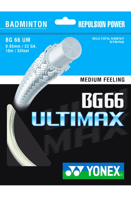 Badminton besnaring Yonex  BG 66 Ultimax White (0.65 mm)