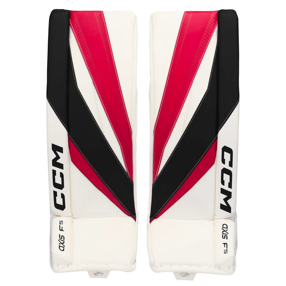 Beenbeschermers CCM Axis F5 Black/Red/White Junior 38 + 1 inch