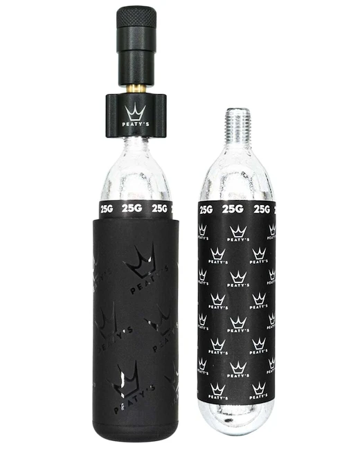 CO2-pompkop met patroonset PEATY'S  Mtb (25g) - black (ppr-hti-mtb-blk-12)
