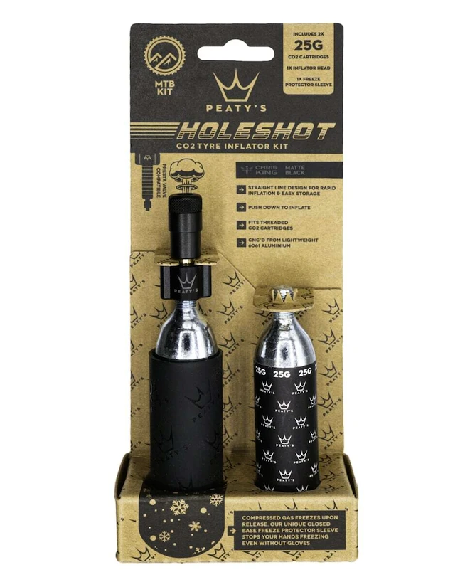 CO2-pompkop met patroonset PEATY'S  Mtb (25g) - black (ppr-hti-mtb-blk-12)