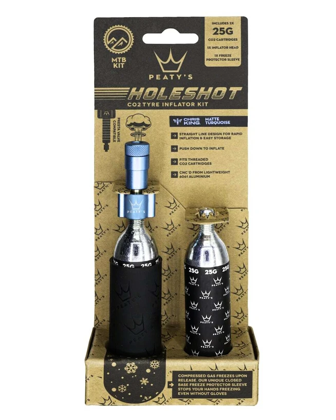 CO2-pompkop met patroonset PEATY'S  Mtb (25g) - turquoise (ppr-hti-mtb-trq-12)
