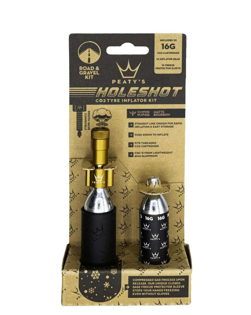 CO2-pompkop met patroonset PEATY'S  Road & gravel (16g) - bourbon (ppr-hti-rag-brb-12)