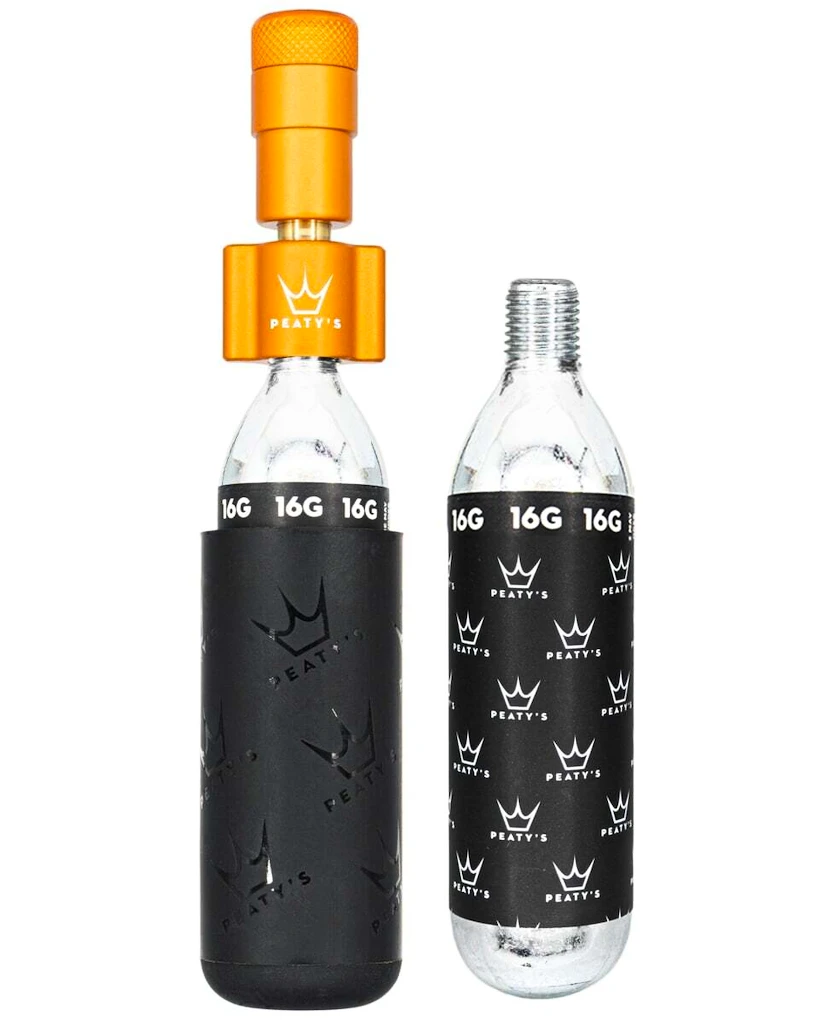 CO2-pompkop met patroonset PEATY'S  Road & gravel (16g) - mango (ppr-hti-rag-mng-12)