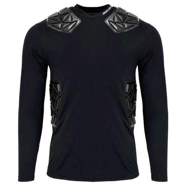 Compressie T-shirt Bauer  Elite Padded Goalie LS Top Senior