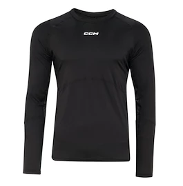 Compressie T-shirt CCM LS Top with Gel Black Youth