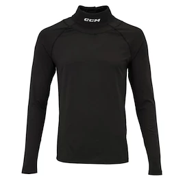 Compressie T-shirt CCM Neck Guard Top LS Black Junior