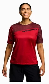 Dames fietsshirt Race Face Indy SS Dark Red