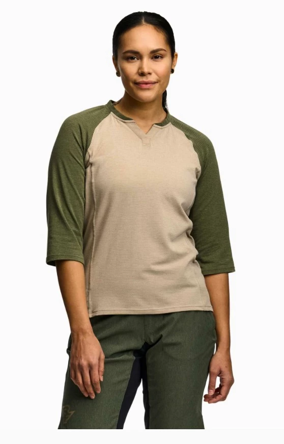 Dames fietsshirt Race Face  Traverse Dri-Release 3/4 Sand