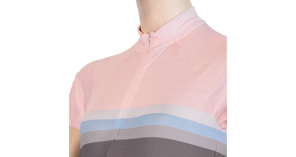 Dames fietsshirt Sensor  Cyklo Summer Stripe Grey/Pink