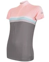 Dames fietsshirt Sensor  Cyklo Summer Stripe Grey/Pink