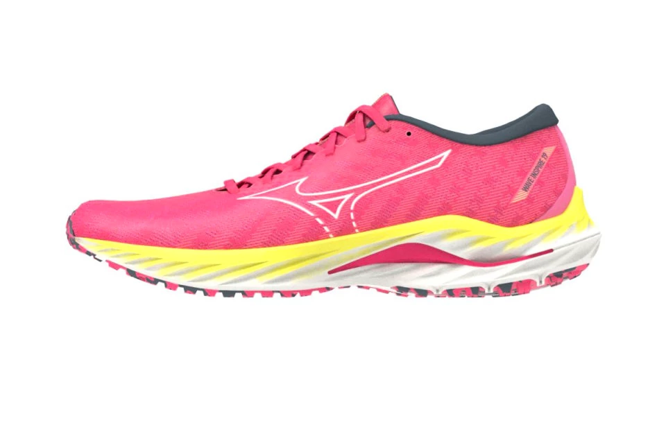 Dames hardloopschoenen Mizuno  Wave Inspire 19 High-Vis Pink/Snow White/Luminous
