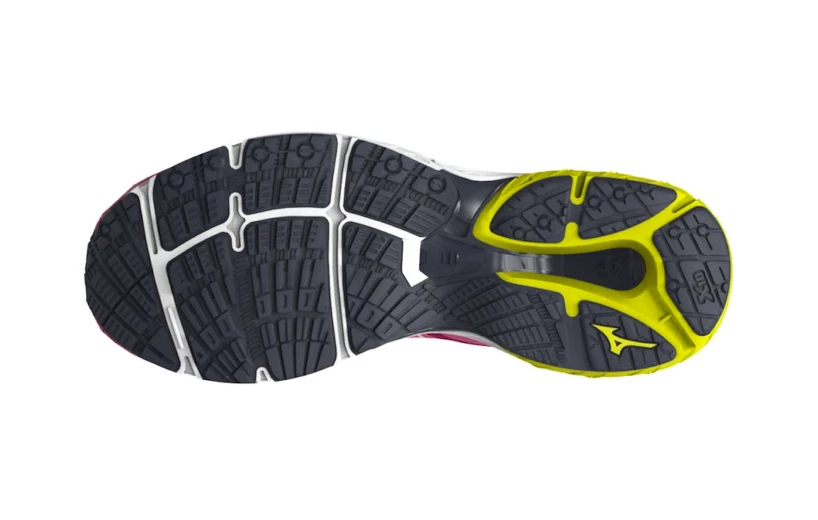 Dames hardloopschoenen Mizuno  Wave Prodigy 5 Vivid Pink/Snow White/Sulphur Spring  UK 7