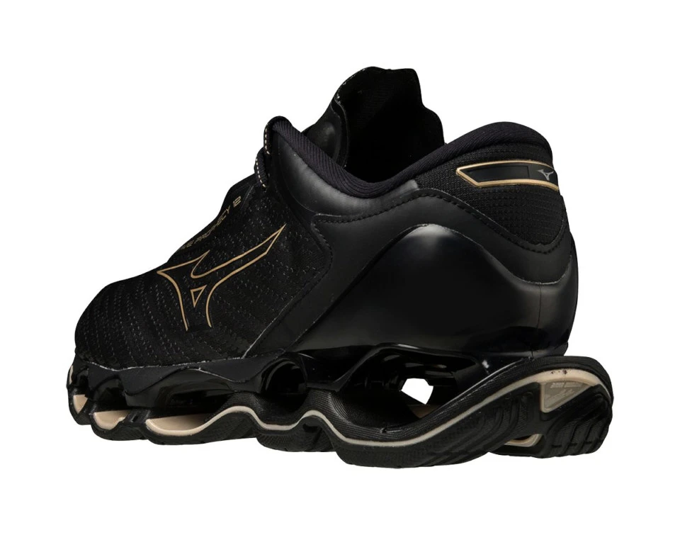 Dames hardloopschoenen Mizuno Wave Prophecy Wave Prophecy 12 Black/GE Gold