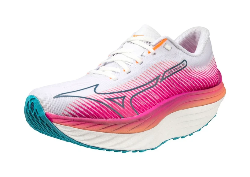 Dames hardloopschoenen Mizuno Wave Rebellion Pro White/Silver/807 C  UK 4
