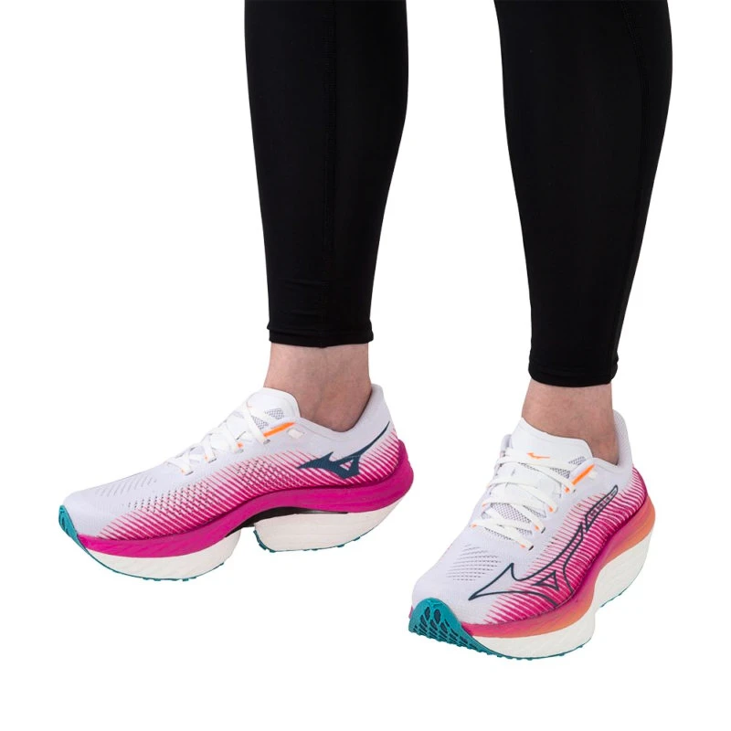 Dames hardloopschoenen Mizuno Wave Rebellion Pro White/Silver/807 C  UK 4