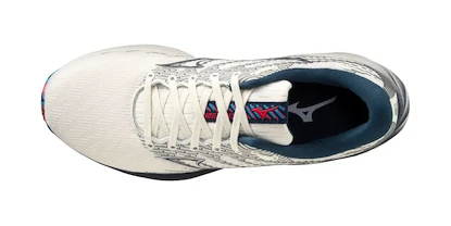 Dames hardloopschoenen Mizuno  Wave Rider 26 Snow White/Silver/Ibiza Blue  UK 3,5