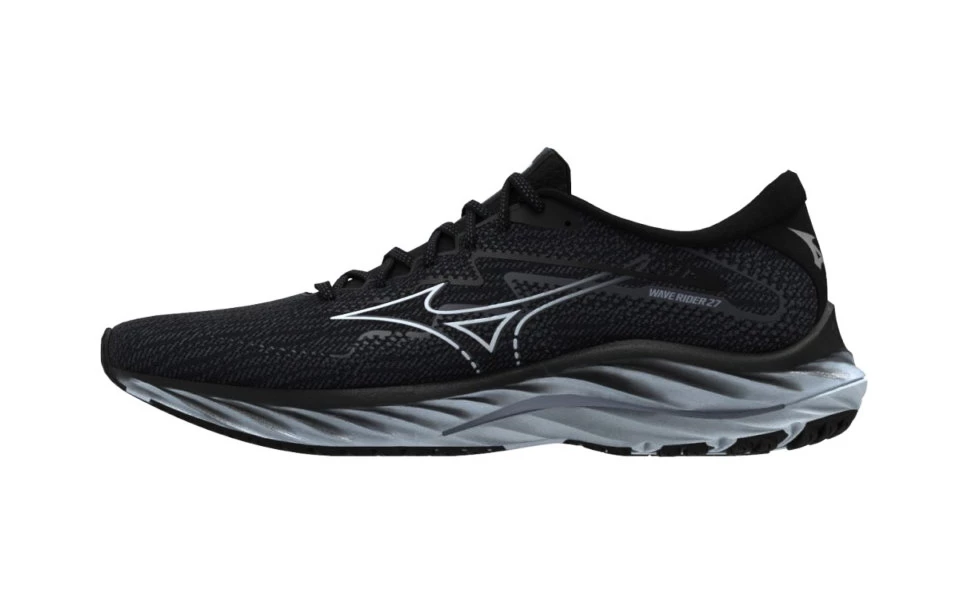 Dames hardloopschoenen Mizuno  Wave Rider 27 D Ebony/Snowcrest/Black  UK 4,5