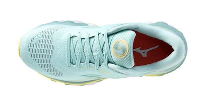 Dames hardloopschoenen Mizuno  Wave Sky 7 Eggshell Blue/White/Sunshine  UK 4