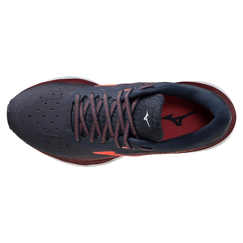 Dames hardloopschoenen Mizuno  Wave Sky Wave Sky 5 / India Ink / Living Coral / Pomegranite  UK 5,5