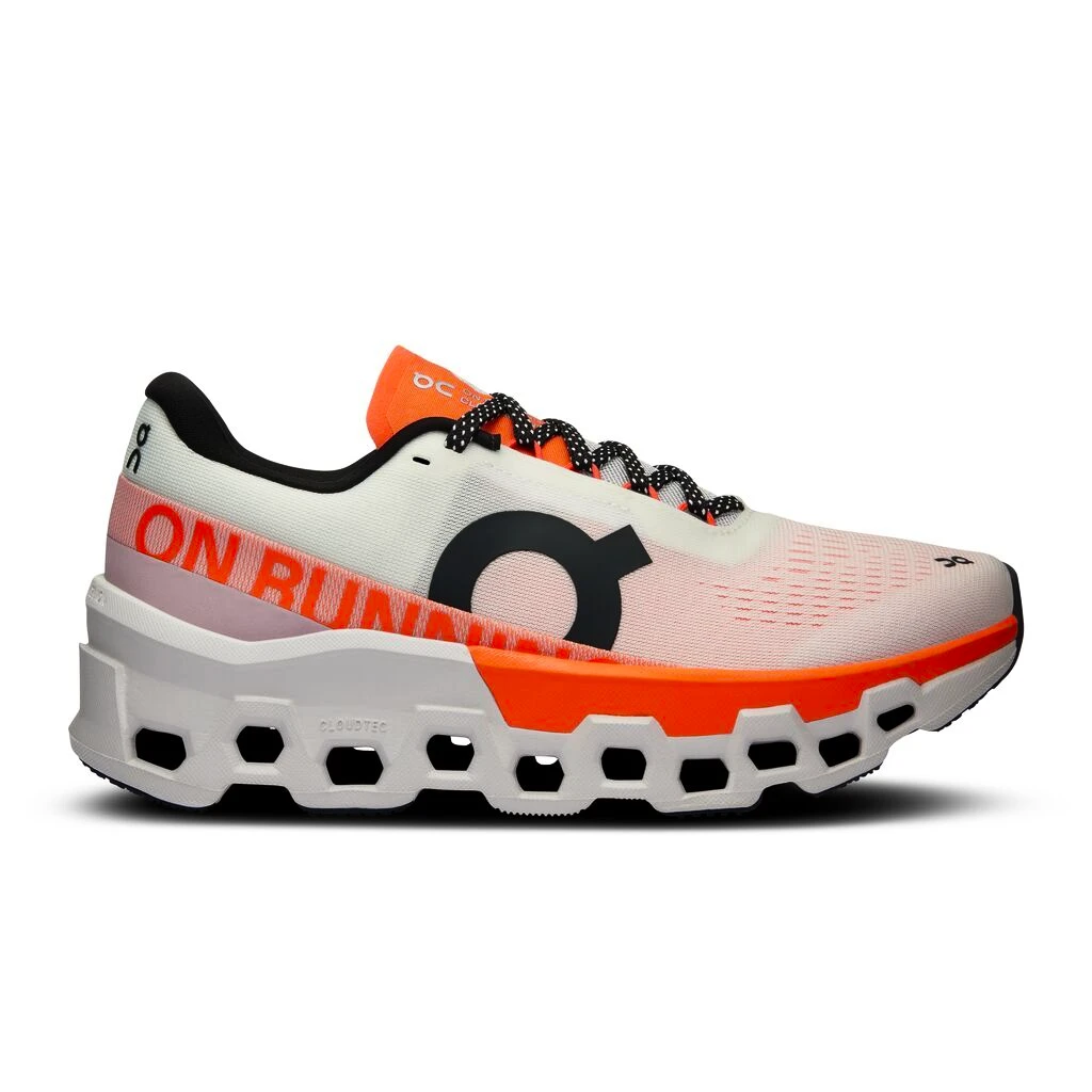 Dames hardloopschoenen On Cloudmonster 2 White/Flame  EUR 42