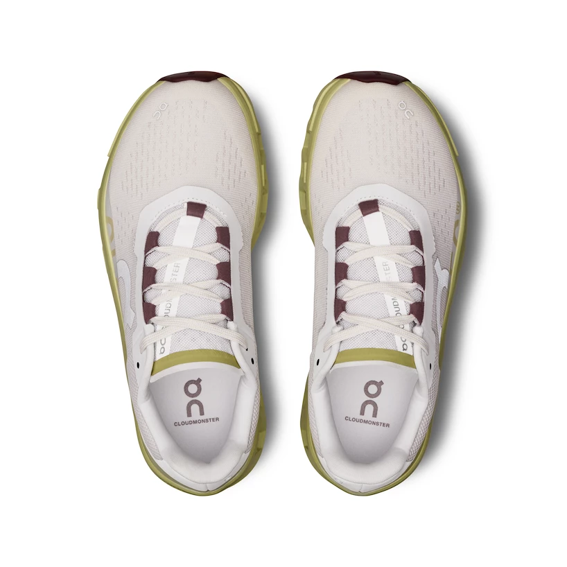 Dames hardloopschoenen On Cloudmonster Frost/Acacia