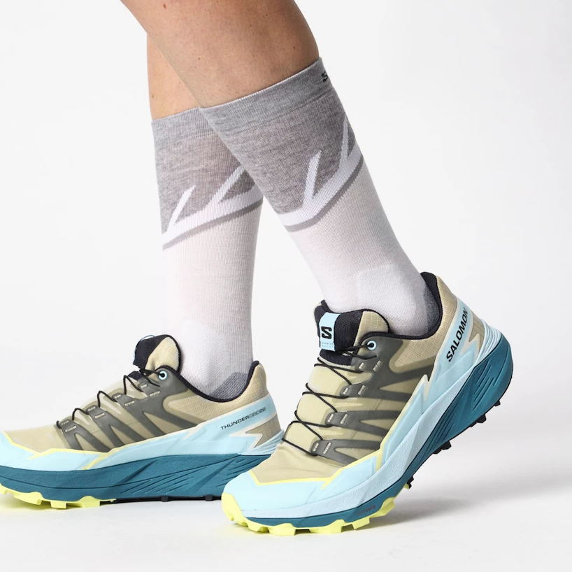 Dames hardloopschoenen Salomon  THUNDERCROSS W Alfalfa/TanagerTurquoise/Sunny Lime