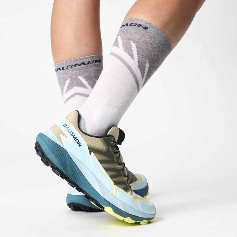 Dames hardloopschoenen Salomon  THUNDERCROSS W Alfalfa/TanagerTurquoise/Sunny Lime