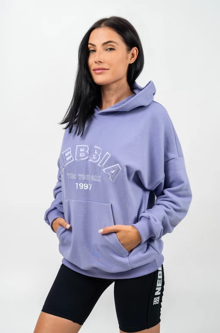 Dames hoodie Nebbia  Branded Oversized Hoodie purple