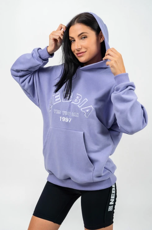 Dames hoodie Nebbia  Branded Oversized Hoodie purple