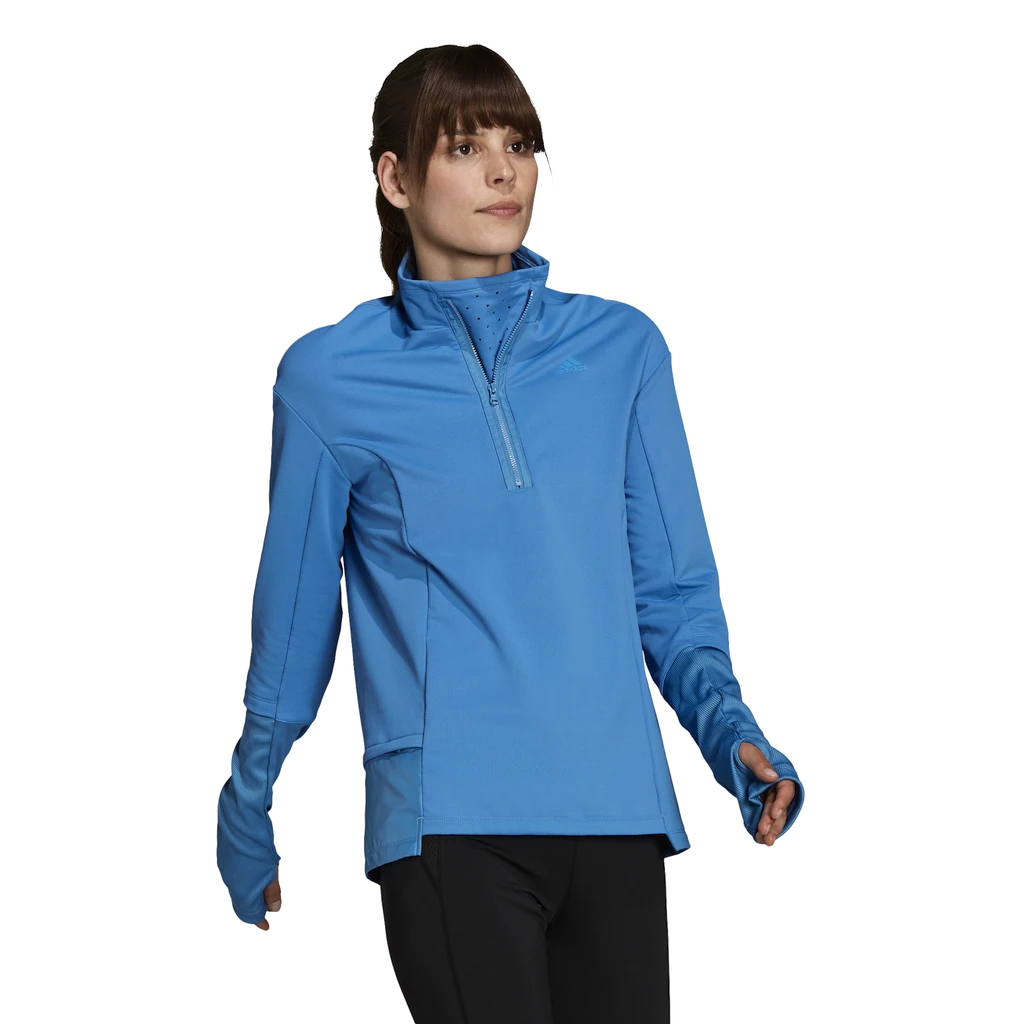 Dames jas adidas  Cold.Rdy Running Cover Up Focus Blue