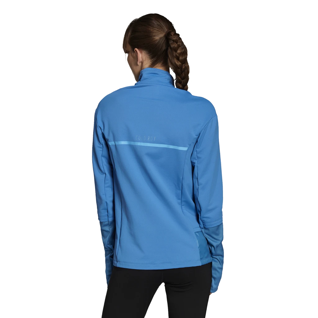 Dames jas adidas  Cold.Rdy Running Cover Up Focus Blue
