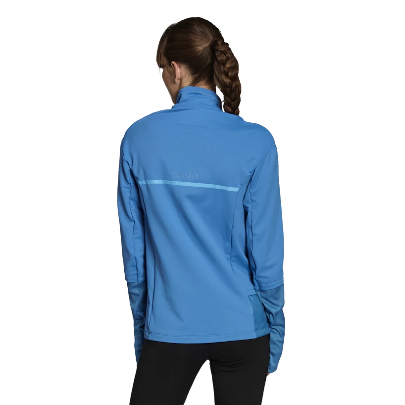 Dames jas adidas  Cold.Rdy Running Cover Up Focus Blue