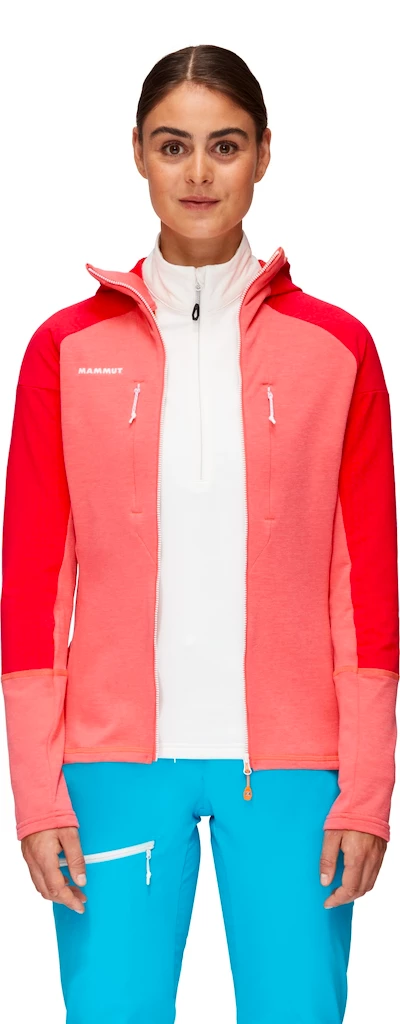 Dames jas Mammut  Eiswand Advanced ML Hooded Jacket Barberry/Azalea