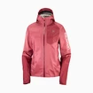Dames jas Salomon  Bonatti Waterproof Jacket Earth Red/Cabernet