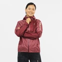 Dames jas Salomon  Bonatti Waterproof Jacket Earth Red/Cabernet
