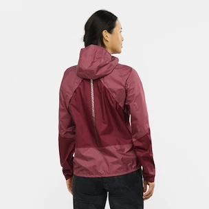 Dames jas Salomon  Bonatti Waterproof Jacket Earth Red/Cabernet