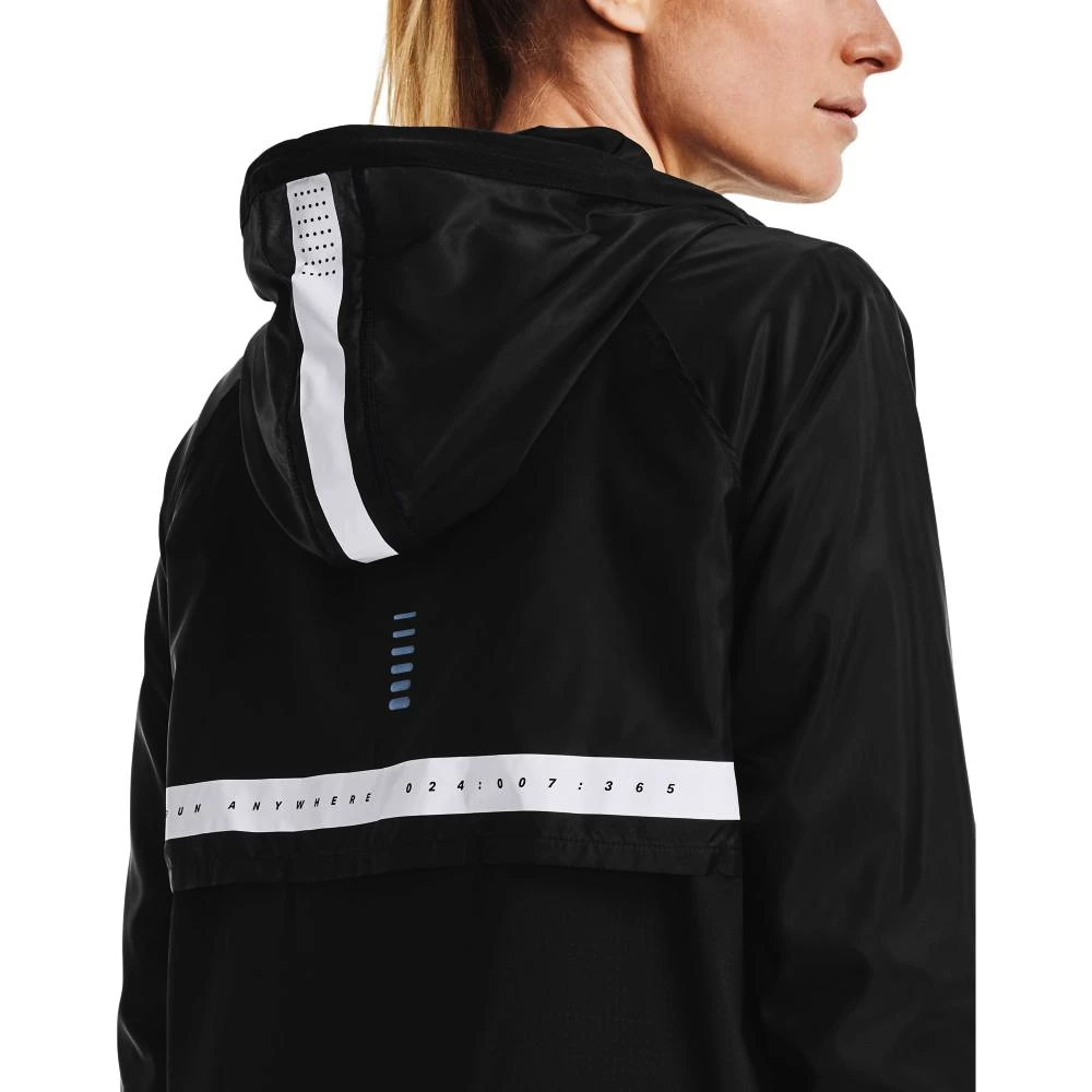 Dames jas Under Armour  Run Anywhere Anorak-BLK