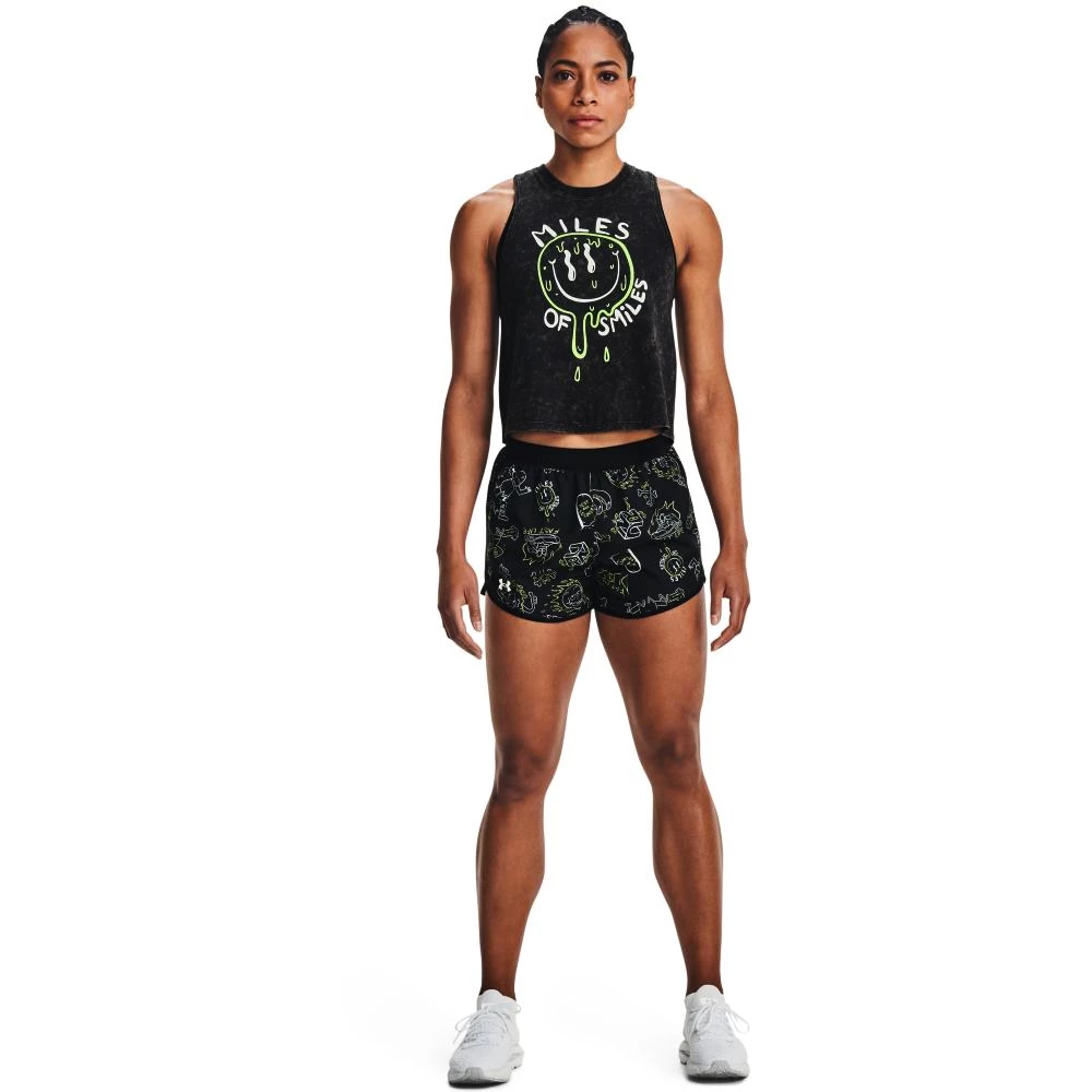 Dames korte broek Under Armour  Run Ur Face Off Short-BLK