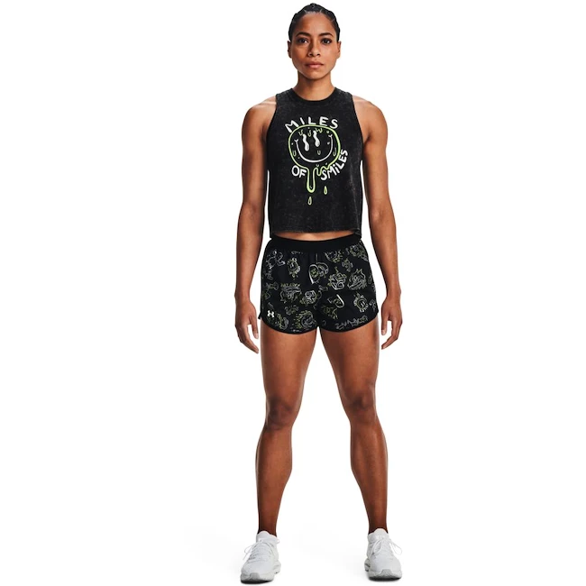 Dames korte broek Under Armour  Run Ur Face Off Short-BLK