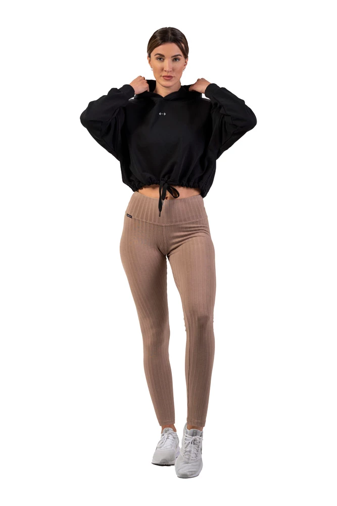 Dames legging Nebbia  Organic Cotton Ribbed High Waist Leggings 405 brown