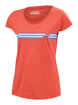 Dames T-shirt Babolat  Exercise Stripes Tee Poppy Red