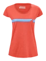 Dames T-shirt Babolat Exercise Stripes Tee Poppy Red