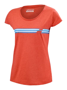 Dames T-shirt Babolat  Exercise Stripes Tee Poppy Red