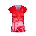 Dames T-shirt BIDI BADU  Bella 2.0 Tech V-Neck Tee Red/Orange