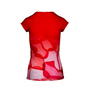 Dames T-shirt BIDI BADU  Bella 2.0 Tech V-Neck Tee Red/Orange