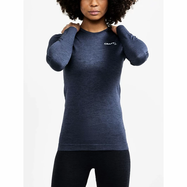 Dames T-shirt Craft Core Dry Active Comfort LS Navy Blue