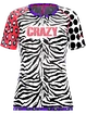 Dames T-shirt Crazy Idea Mountain Flash Black/Zebra