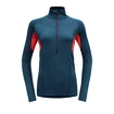 Dames T-shirt Devold  Running Zip Neck Flood