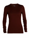 Dames T-shirt Icebreaker  200 Oasis LS Crewe Espresso