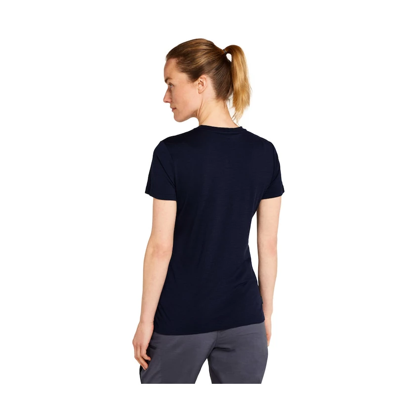 Dames T-shirt Icebreaker Merino 150 Tech Lite SS T South Const Midnight Navy